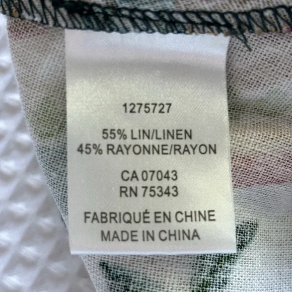 Rachel Zoe Linen Blend Maxi Skirt SM Tropical Parrot Print Resort Boho Hippie - Picture 8 of 13